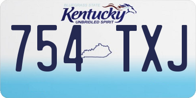 KY license plate 754TXJ