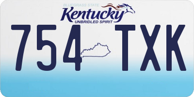 KY license plate 754TXK