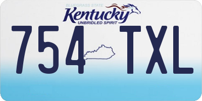 KY license plate 754TXL