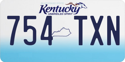 KY license plate 754TXN