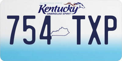 KY license plate 754TXP