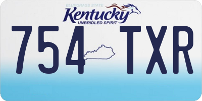KY license plate 754TXR