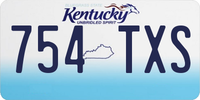 KY license plate 754TXS
