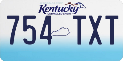 KY license plate 754TXT