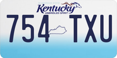 KY license plate 754TXU