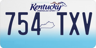 KY license plate 754TXV