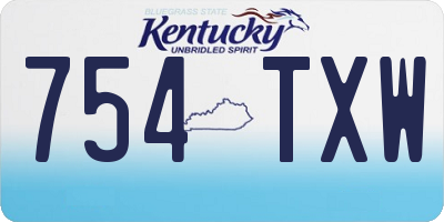 KY license plate 754TXW