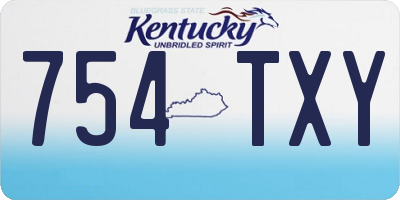 KY license plate 754TXY