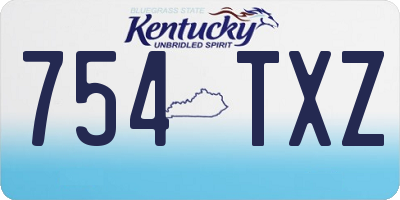 KY license plate 754TXZ