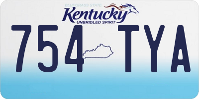 KY license plate 754TYA