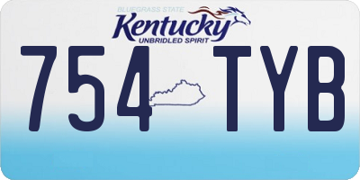 KY license plate 754TYB