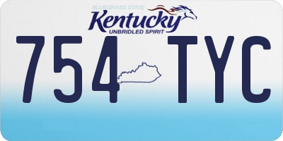 KY license plate 754TYC