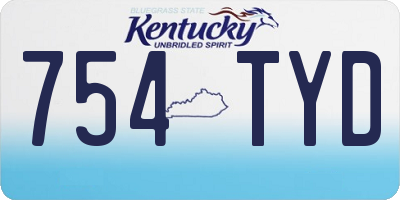 KY license plate 754TYD