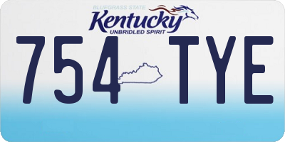 KY license plate 754TYE
