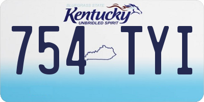 KY license plate 754TYI