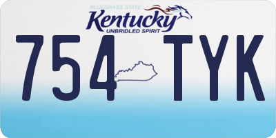 KY license plate 754TYK