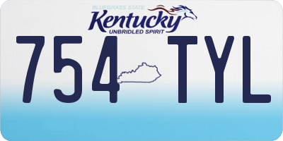 KY license plate 754TYL