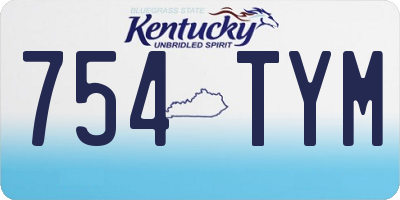 KY license plate 754TYM