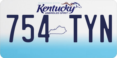 KY license plate 754TYN