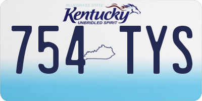 KY license plate 754TYS