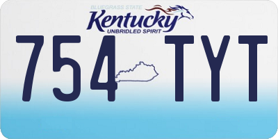KY license plate 754TYT