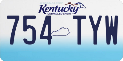 KY license plate 754TYW