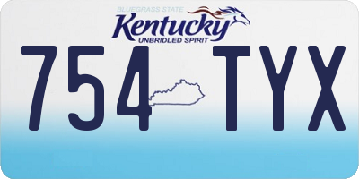KY license plate 754TYX