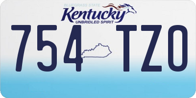 KY license plate 754TZO