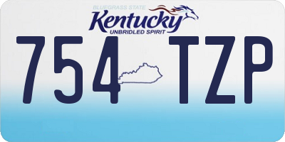 KY license plate 754TZP