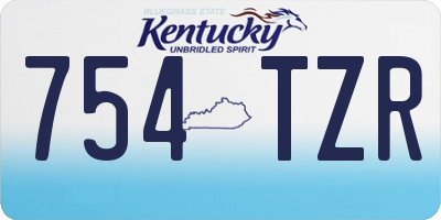 KY license plate 754TZR
