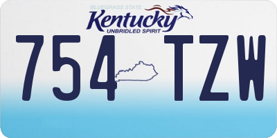 KY license plate 754TZW
