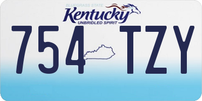 KY license plate 754TZY