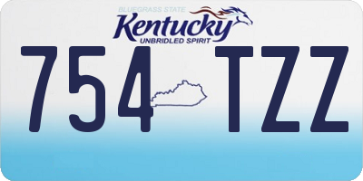 KY license plate 754TZZ