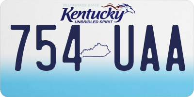 KY license plate 754UAA