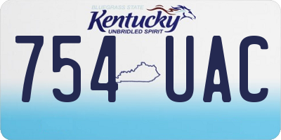 KY license plate 754UAC