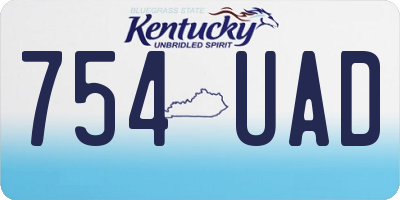 KY license plate 754UAD