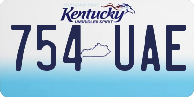 KY license plate 754UAE