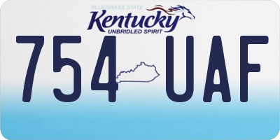KY license plate 754UAF