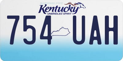 KY license plate 754UAH
