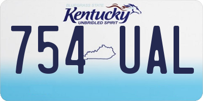 KY license plate 754UAL