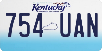 KY license plate 754UAN