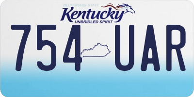 KY license plate 754UAR