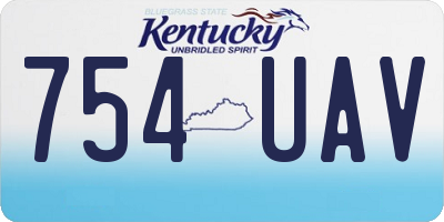 KY license plate 754UAV