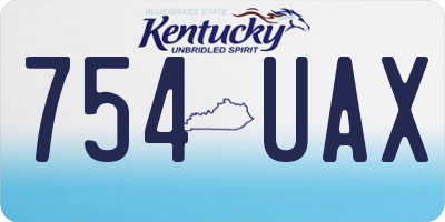 KY license plate 754UAX