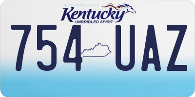 KY license plate 754UAZ