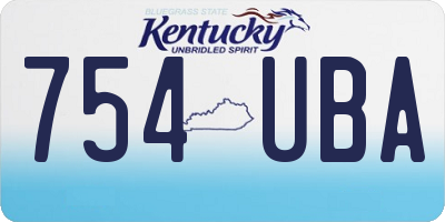 KY license plate 754UBA