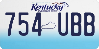 KY license plate 754UBB