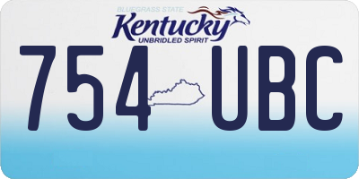 KY license plate 754UBC