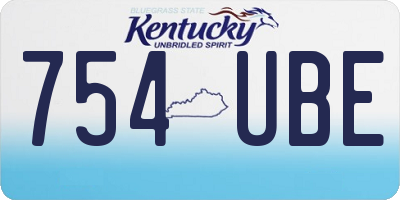 KY license plate 754UBE