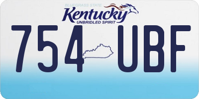 KY license plate 754UBF